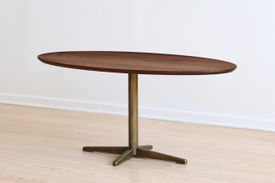 Pillar Dining Table with oval top and pedestal base