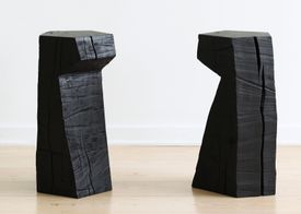 Chainsaw counter stool in Black finish