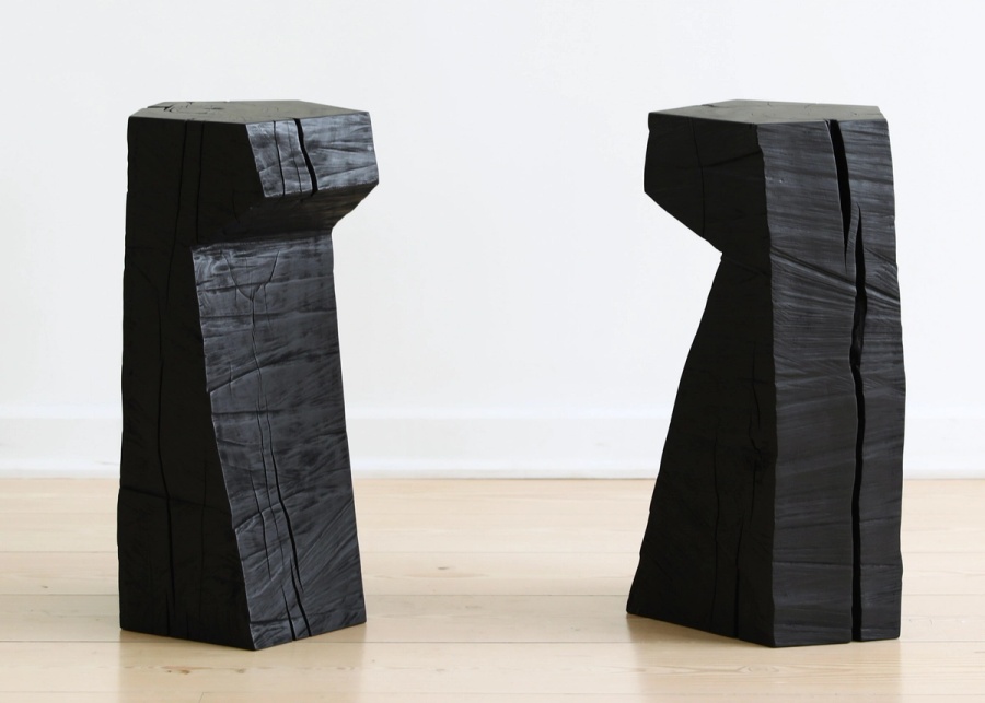 Chainsaw counter stool in Black finish