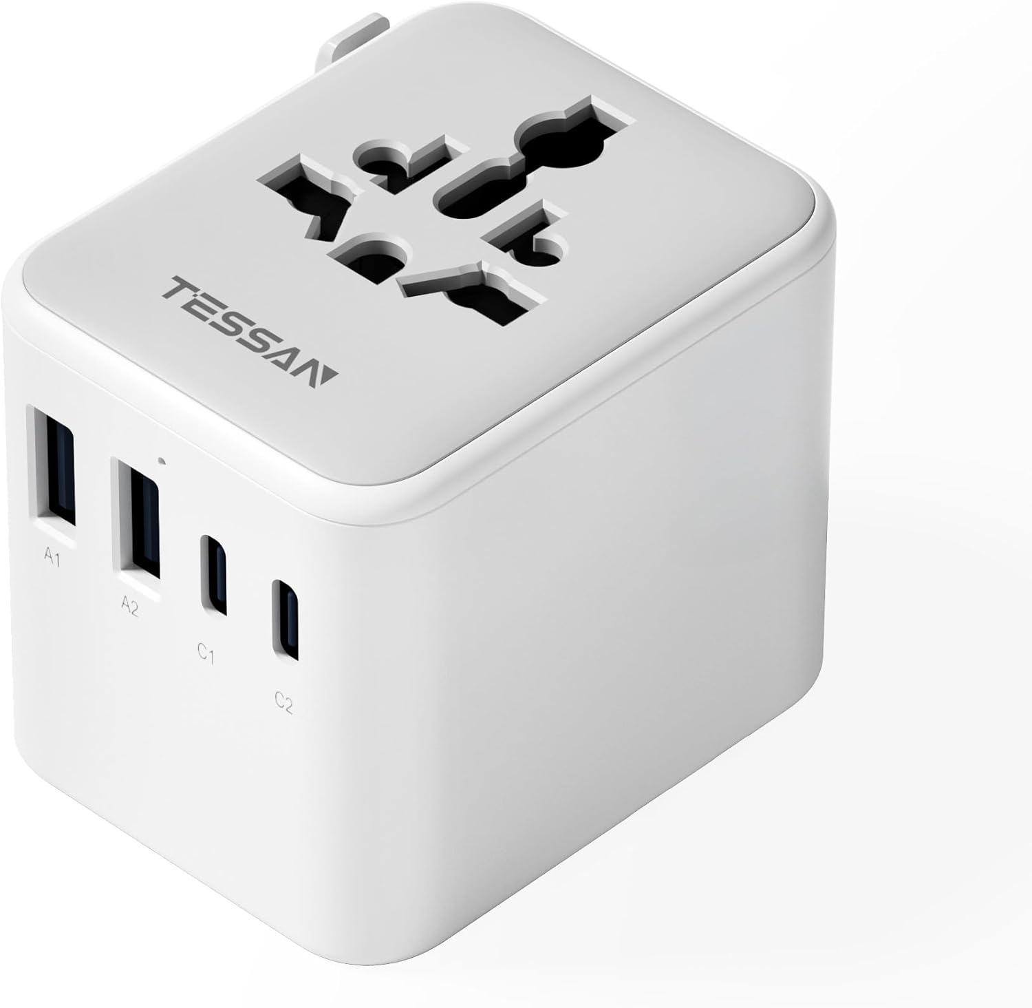 TESSAN adaptador enchufe universal con USB-C