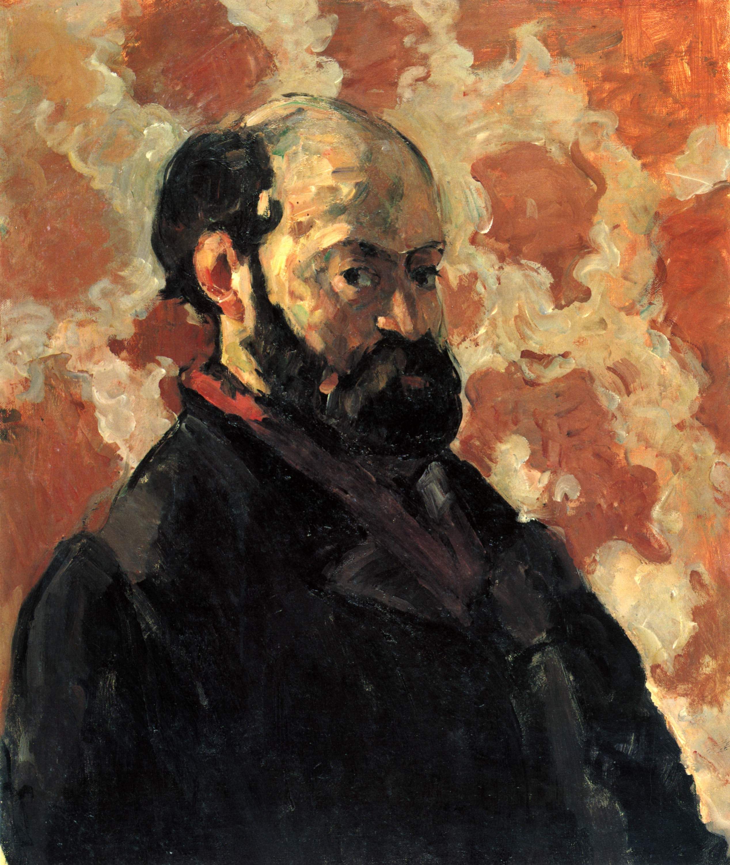 Autorretrato frente a un fondo rosa / Paul Cézanne