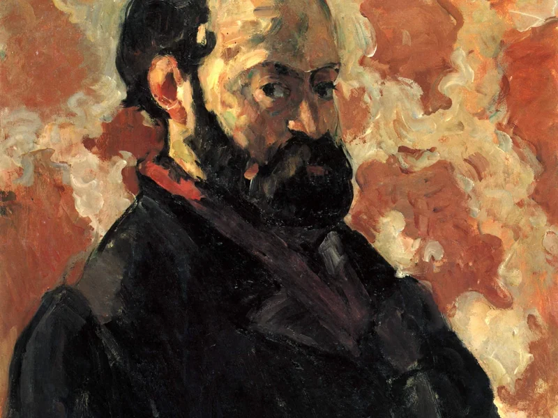 Autorretrato frente a un fondo rosa / Paul Cézanne