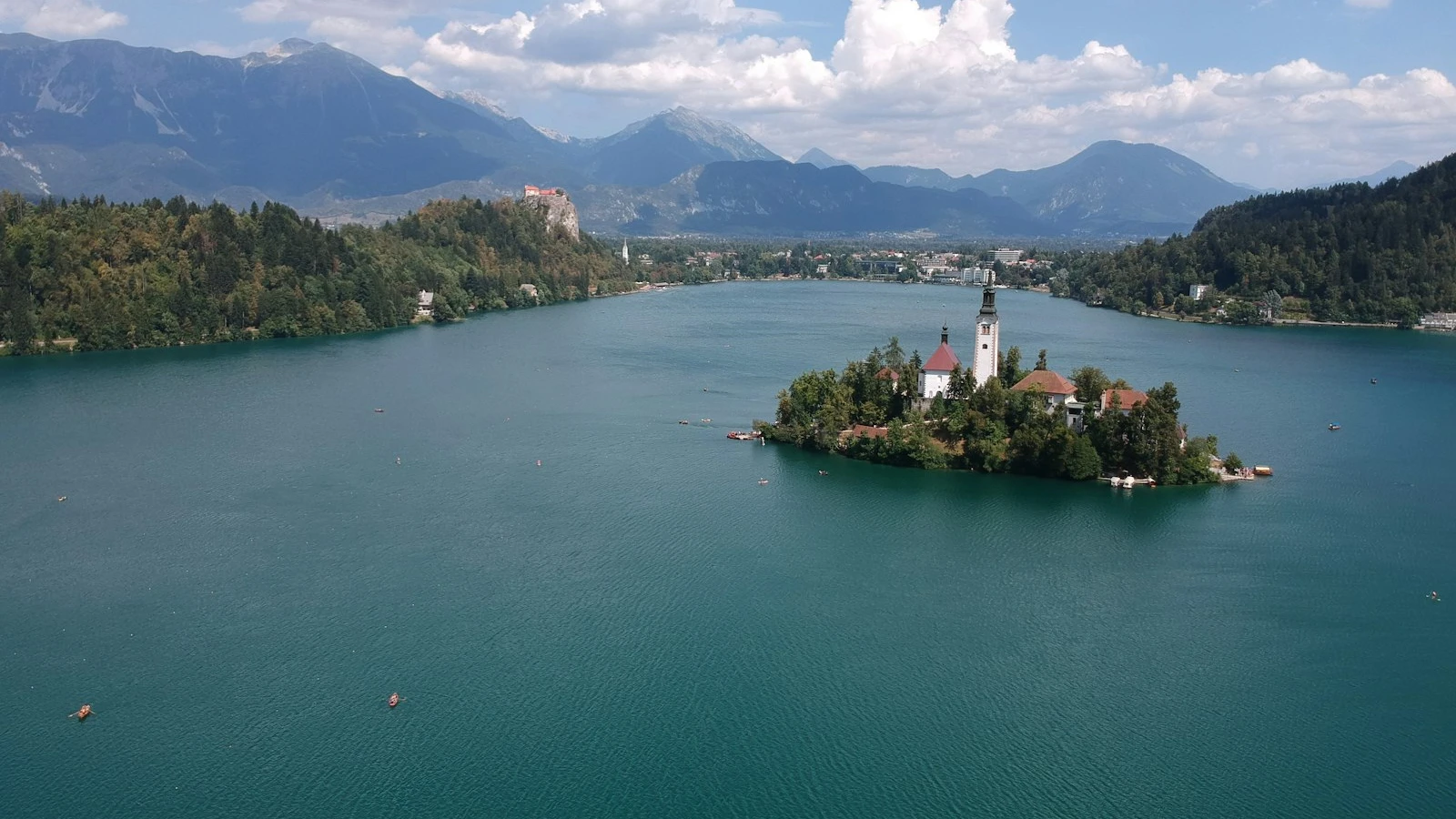 a small island in the middle of a lake