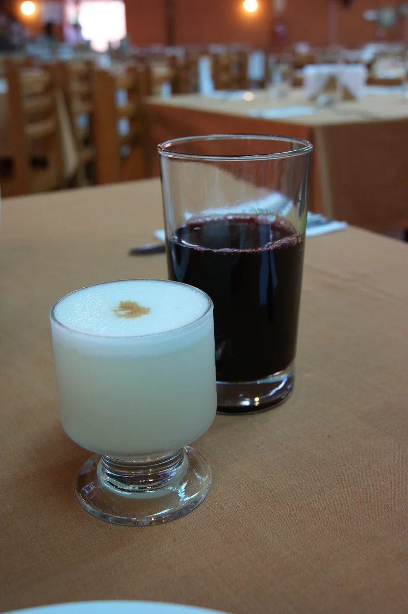 Chicha morada y pisco sour