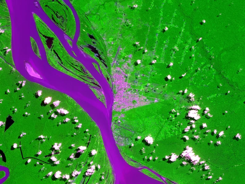 Conurbación entre la ciudad colombiana de Leticia y Tabatinga (AM), en Brasil / Oton Barros