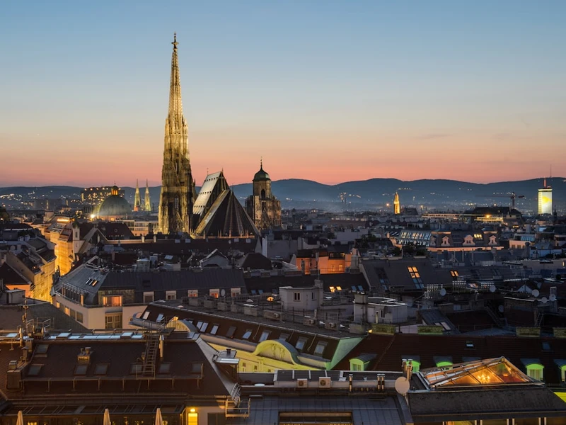Vista panorámica de Viena, Austria