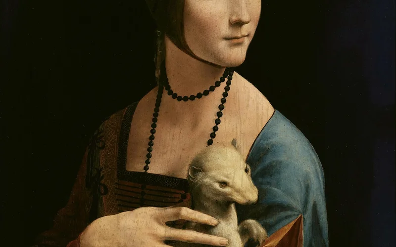 La dama del armiño, retrato de Cecilia Gallerani pintado por Leonardo da Vinci, c. 1489–1491