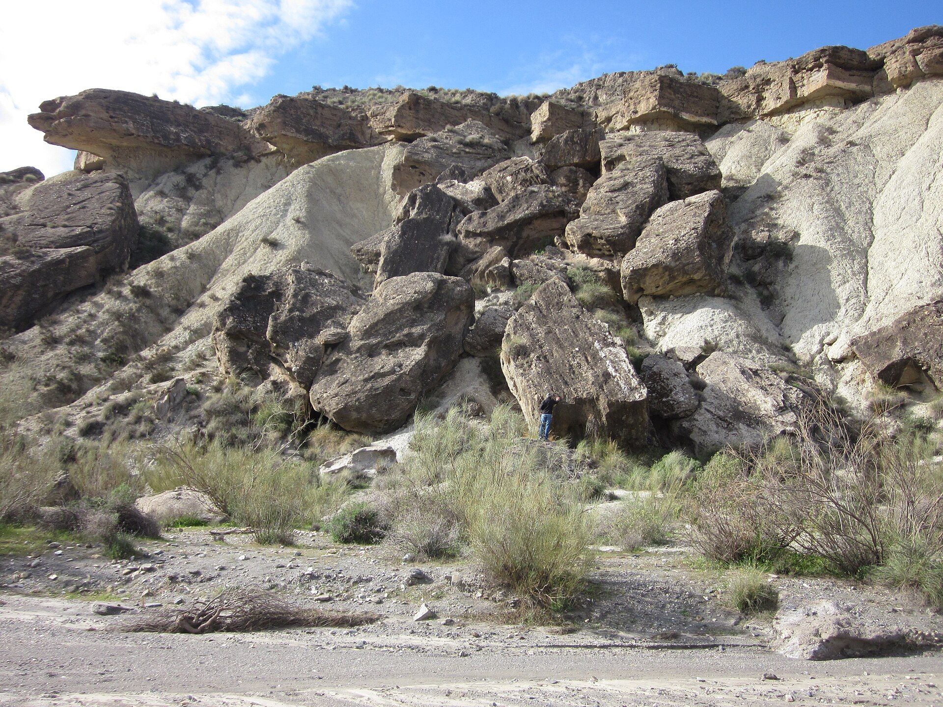 Rocas y ramblas en el desierto de Tabernas, Almería