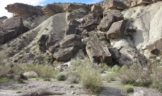 Rochers et ravines dans le désert de Tabernas, Almería