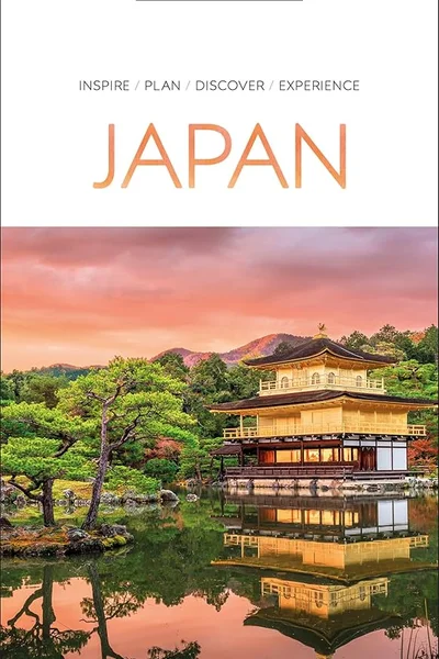 Portada de la guía de viaje Japón de DK Eyewitness con monte Fuji y cerezos en flor
