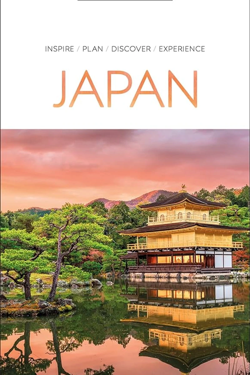 Portada de la guía de viaje Japón de DK Eyewitness con monte Fuji y cerezos en flor