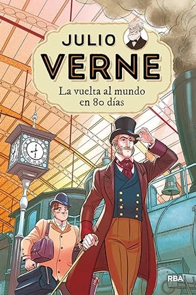 Portada de Julio Verne - La vuelta al mundo en 80 días (edición actualizada, ilustrada y adaptada)