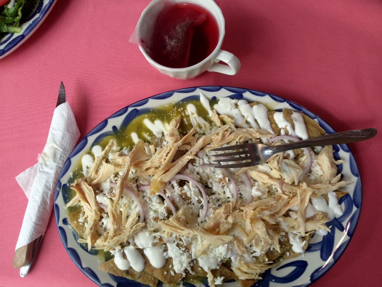 Chilaquiles verdes con pollo