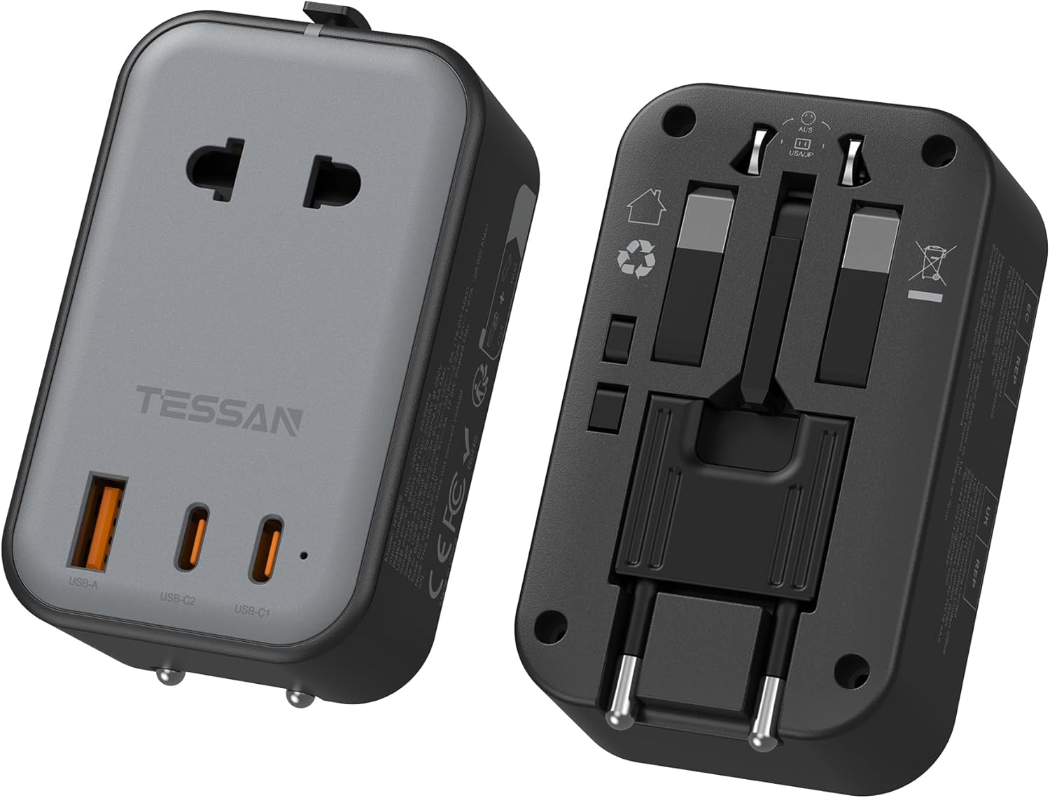 TESSAN adaptador universal plano USB-C viaje