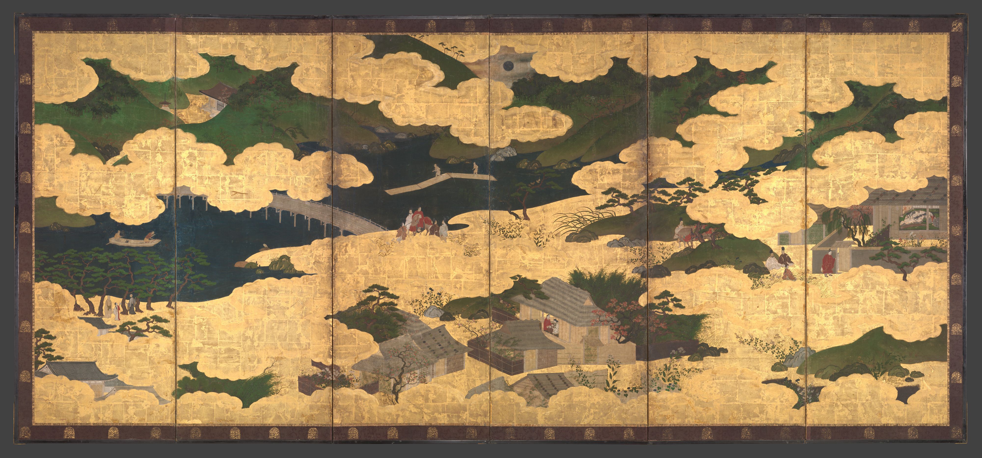 Ilustración antigua japonesa de Kogō y una procesión imperial, evocando la estética de los yōkai.