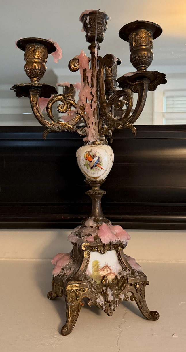 Candelabrum: Porcelain and Gilt Metal (Maker Unknown)