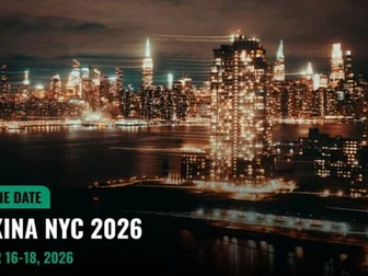 Fujikina NYC 2026 Save the Date promotional image showing New York City skyline with event text October 16-18