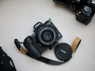 Viltrox 26mm f/2.8 EVO pancake lens mounted on a Nikon Z7 II body, photographed against a neutral background
