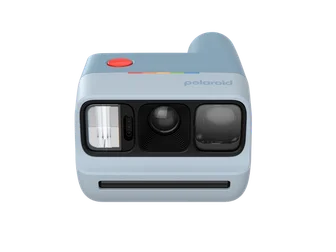 Polaroid Go Generation 3 instant camera in light blue with selfie mirror