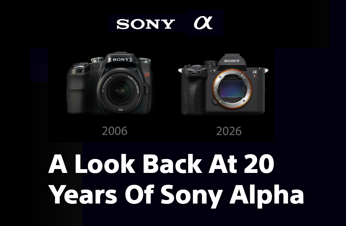 Twenty years of Sony Alpha cameras — from the 2006 Alpha 100 to the 2026 a7R VI