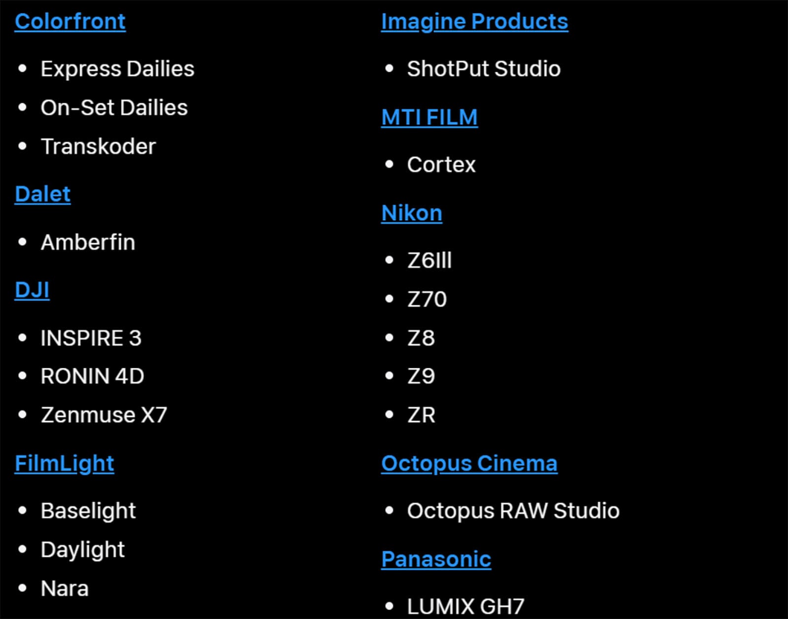 A screenshot of Apple's ProRes and ProRes RAW authorized products page showing the Nikon Z70 listed, captured by Asobinet before it was removed