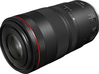 The Canon RF 100mm f/2.8 L Macro IS USM lens, official Canon product photo