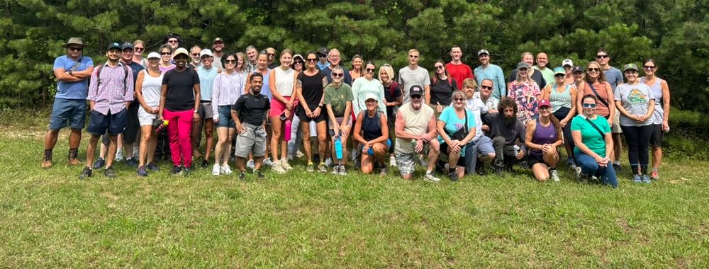 Group photo of the 50+ people at Sober & Curious Boston's first Cape Cod event