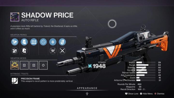 Shadow Price auto rifle destiny 2