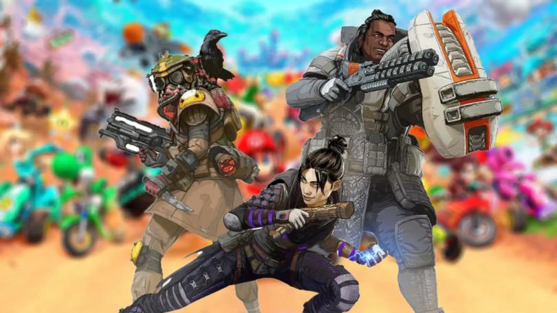 Apex Legends in front of Mario Kart World