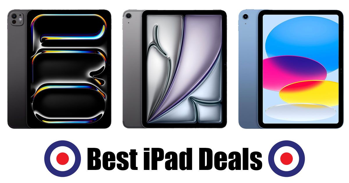 Three iPads sitting next to each other on a white background above "Best iPad Deals" branding.