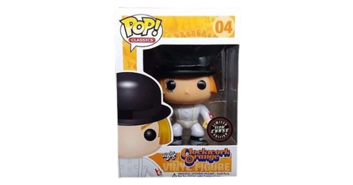 Radio Days Clockwork Orange (Glow in the Dark) character as a Funko Pop.