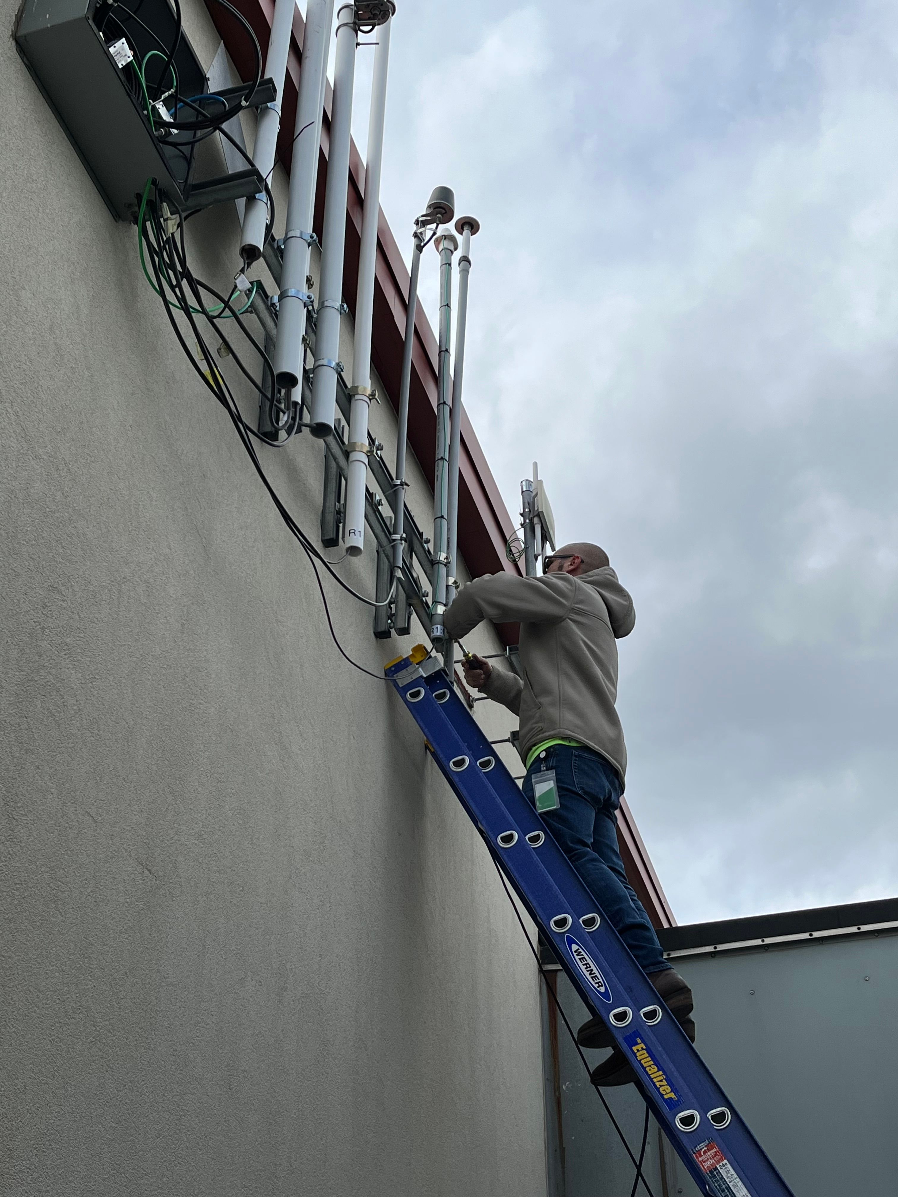 Technician working with fiber infrastructure