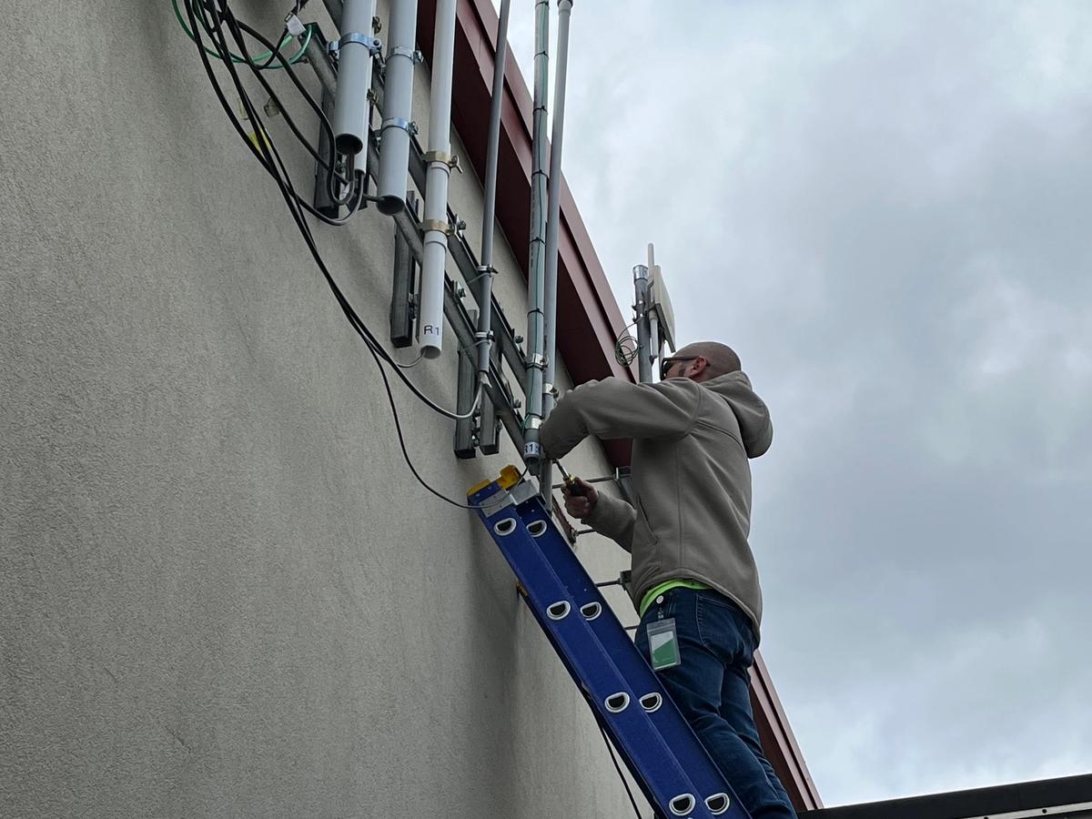 Technician working with fiber infrastructure