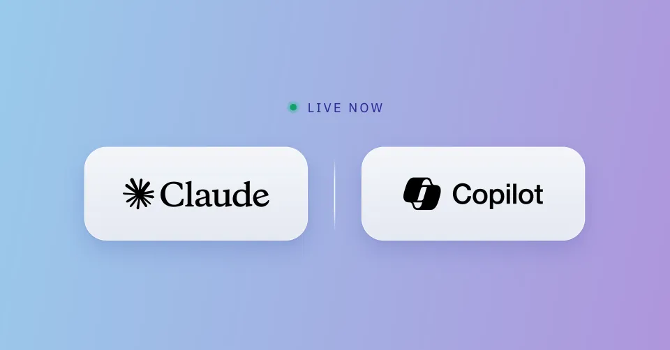 Claude logo and Microsoft 365 Copilot logo