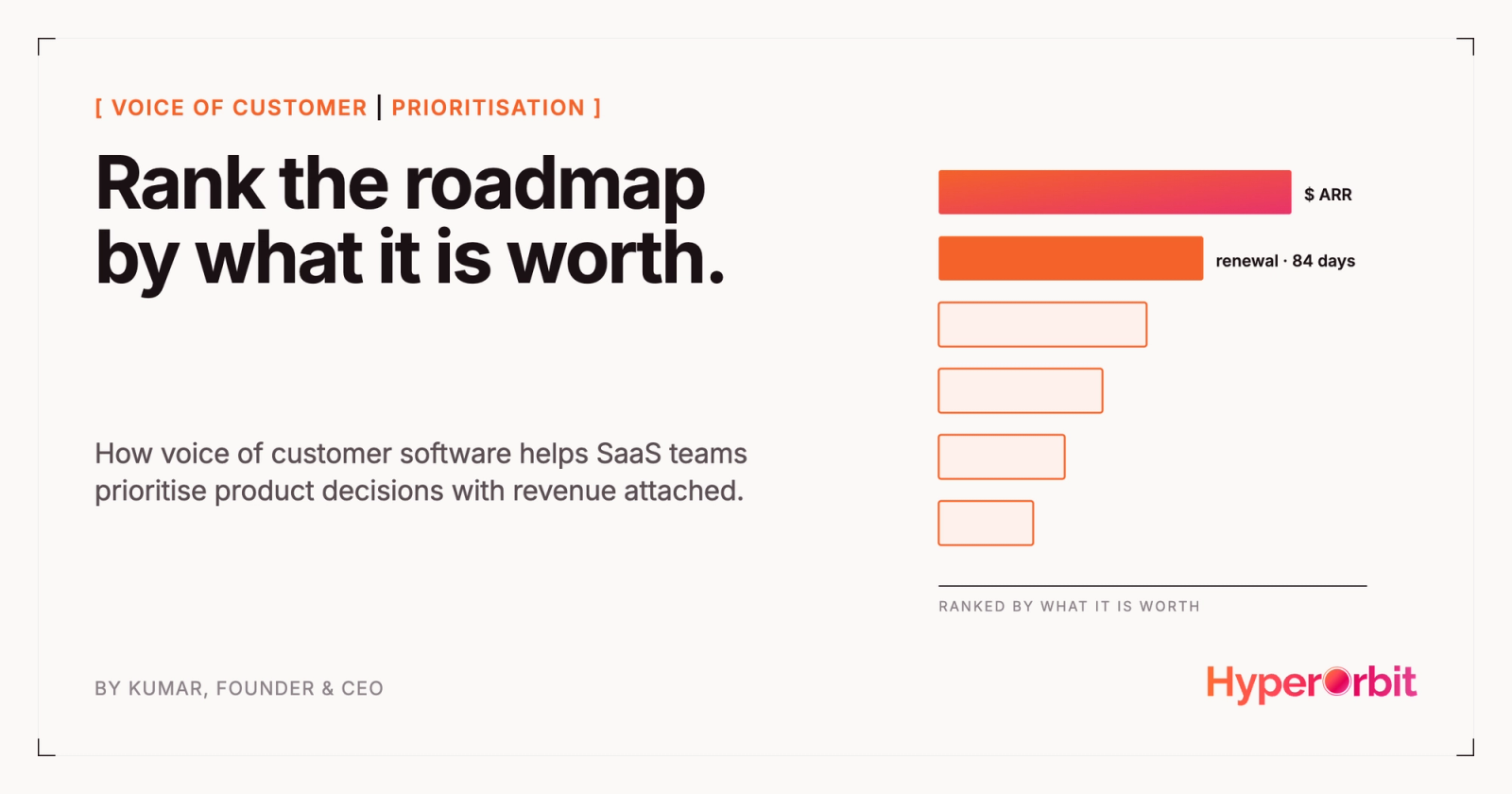 Rank the roadmap by what it is worth: how voice of customer software helps SaaS teams prioritise product decisions