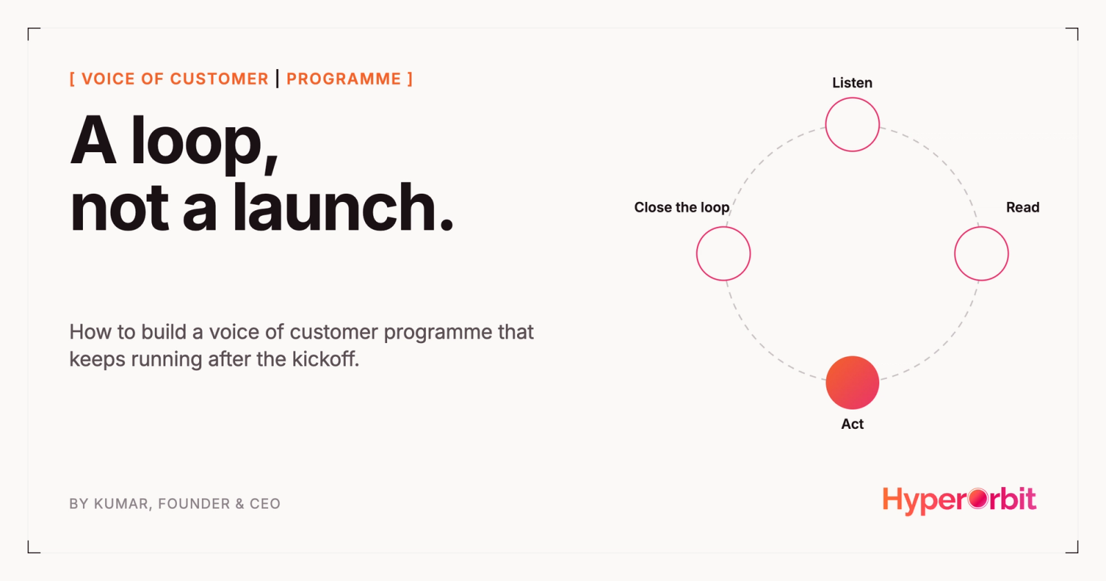 A loop, not a launch: how to build a voice of customer programme that outlasts the kickoff