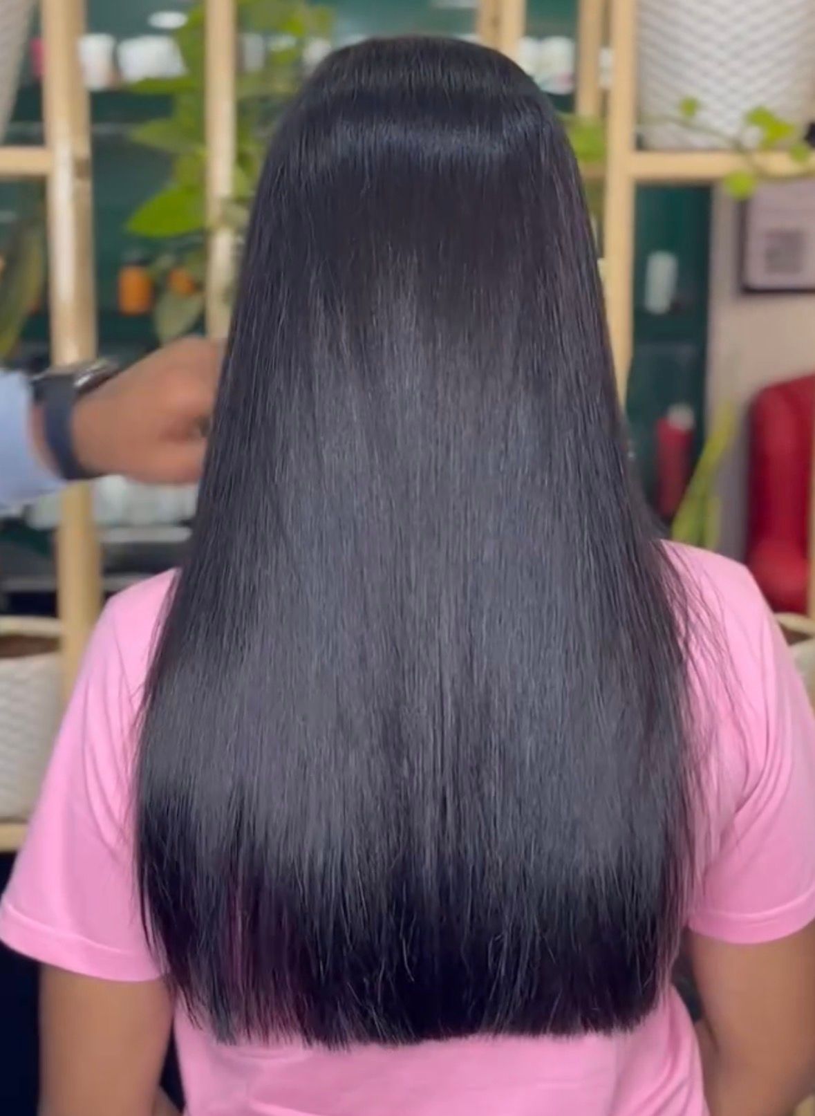 The straight hair
