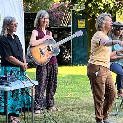 One of our Board members presenting the artists