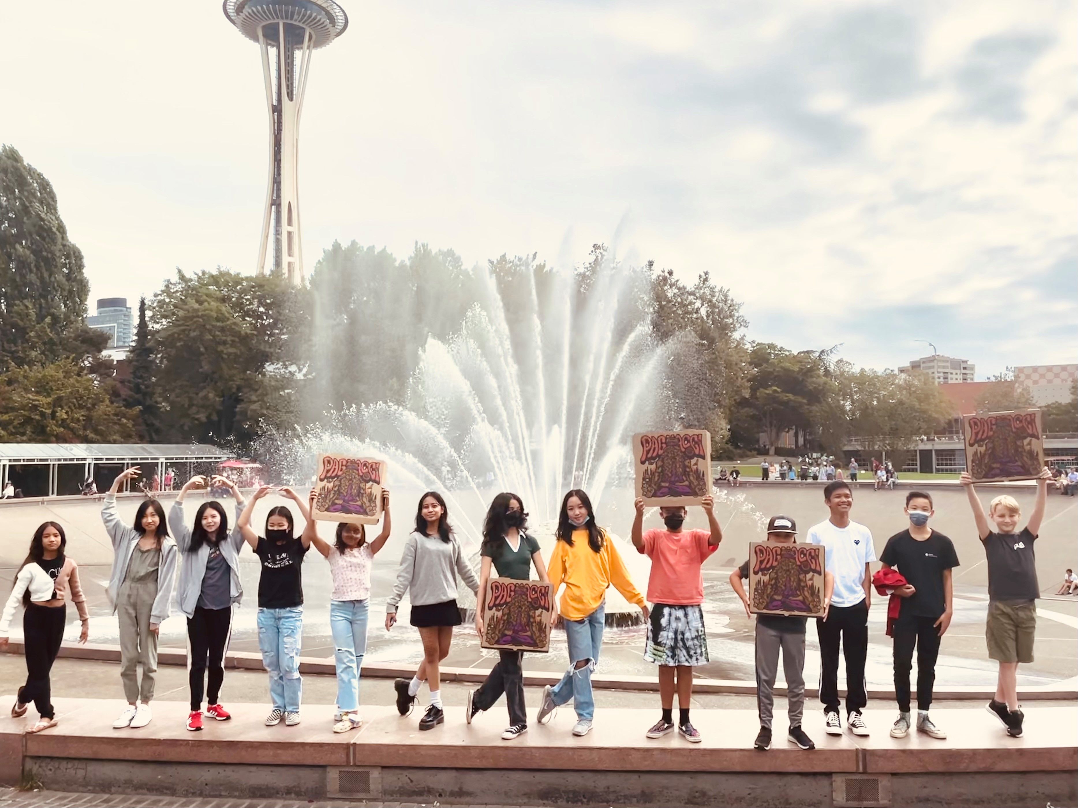PNB DanceChance members enjoy a Pagliacci Pizza party.