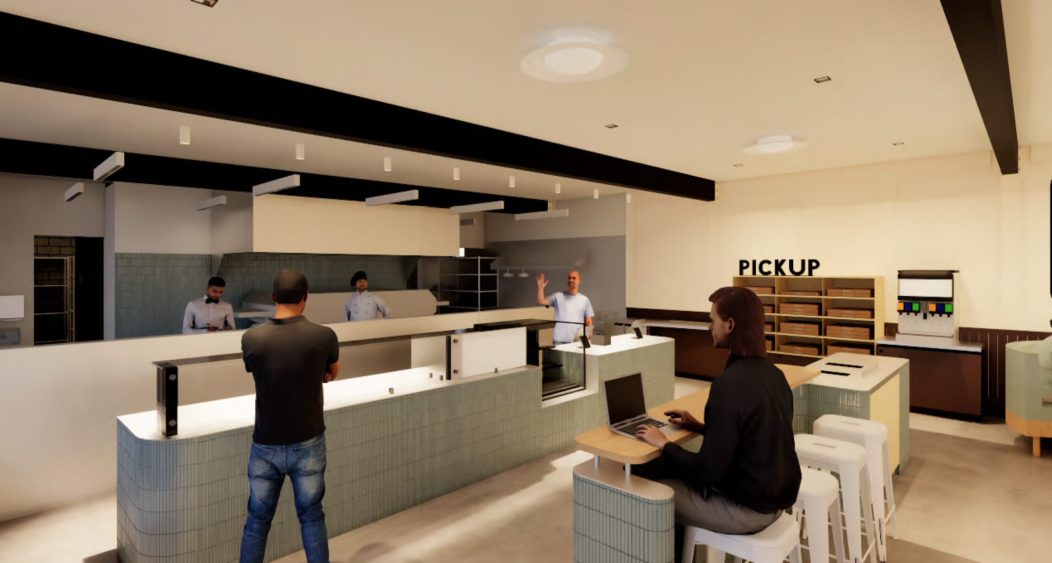 Bridle Trails Pagliacci Kitchen, Slice Bar, and Pickup Remodel Rendering