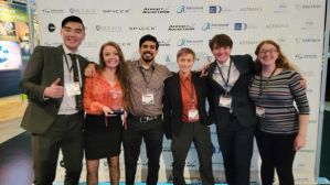 SEDS members at SpaceVision: Wenkang Wang, Taylour Mills, Gautham Viswaroopan, William Lacrampe, Francesca Bennett, William Lacrampe, and former vice president Caroline Paxton.