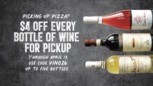 For a limited time, Pagliacci is offering $4 off bottles of wine ordered for pickup!
