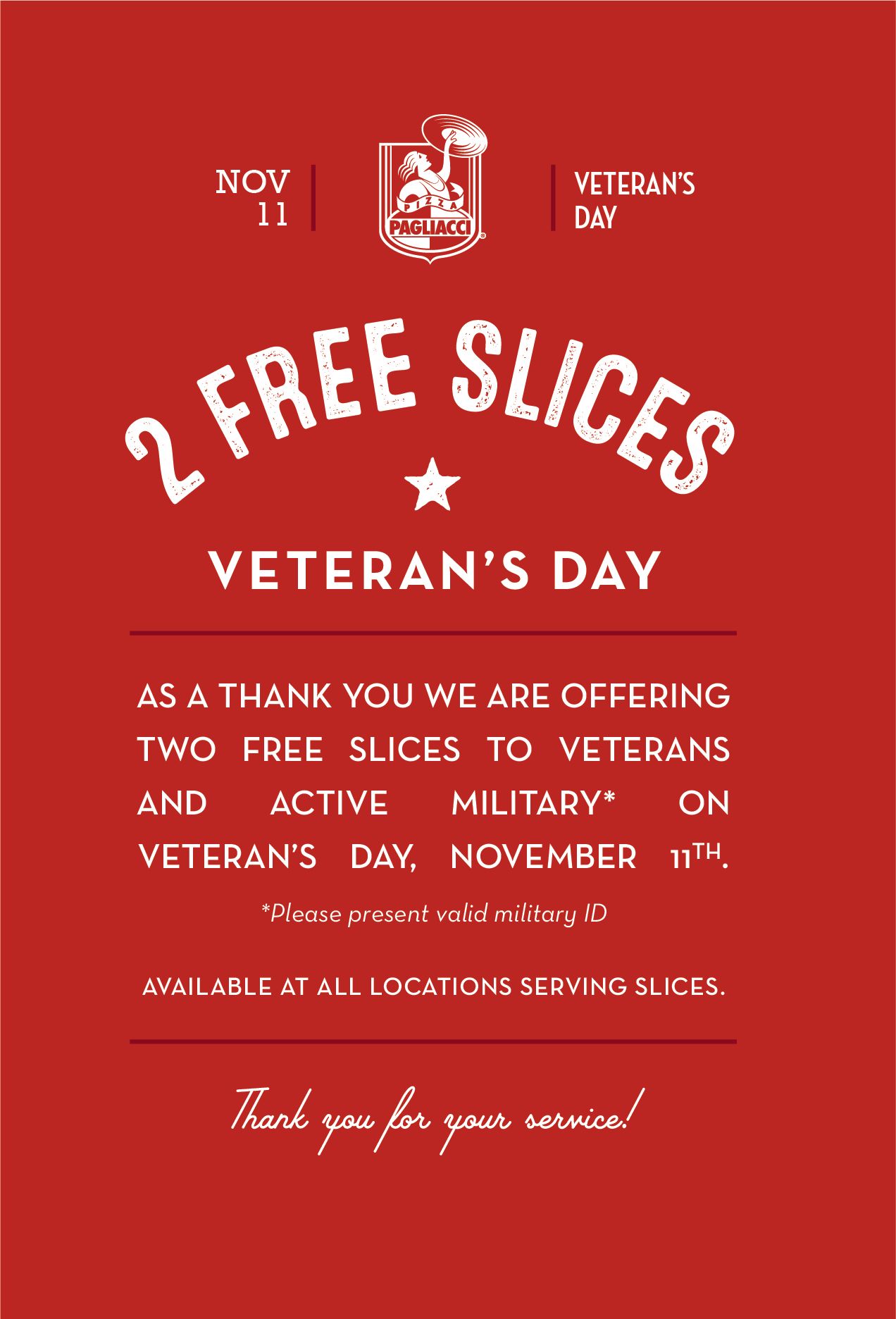Veterans Day Free Slice