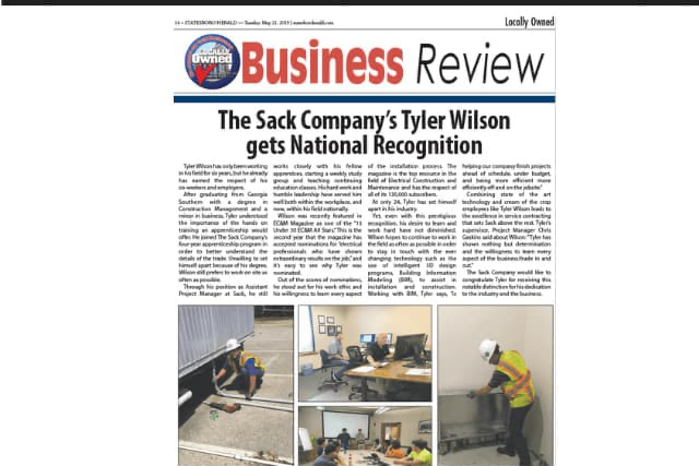 THE SACK COMPANY’S TYLER WILSON GETS NATIONAL RECOGNITION