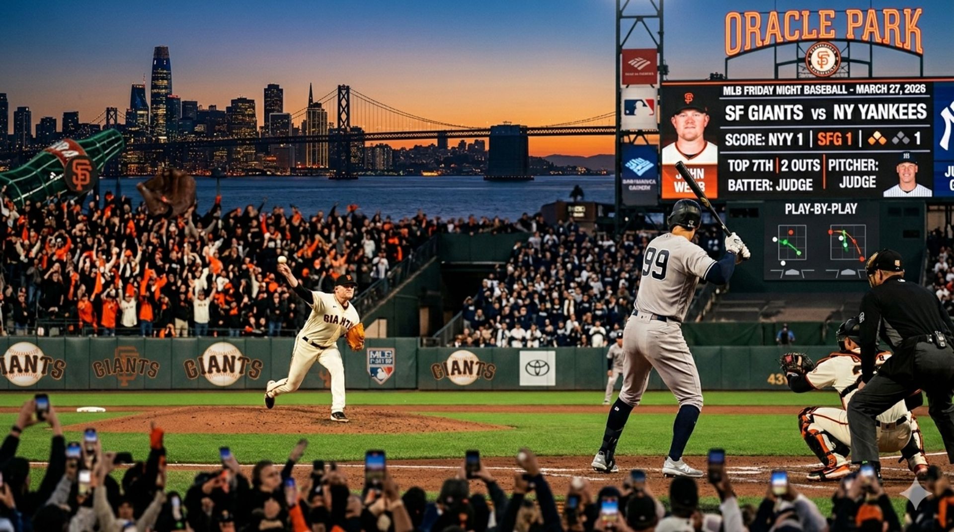 Gigantes y Yankees se vuelven a ver las caras en el duelo estelar del viernes de MLB - MLB