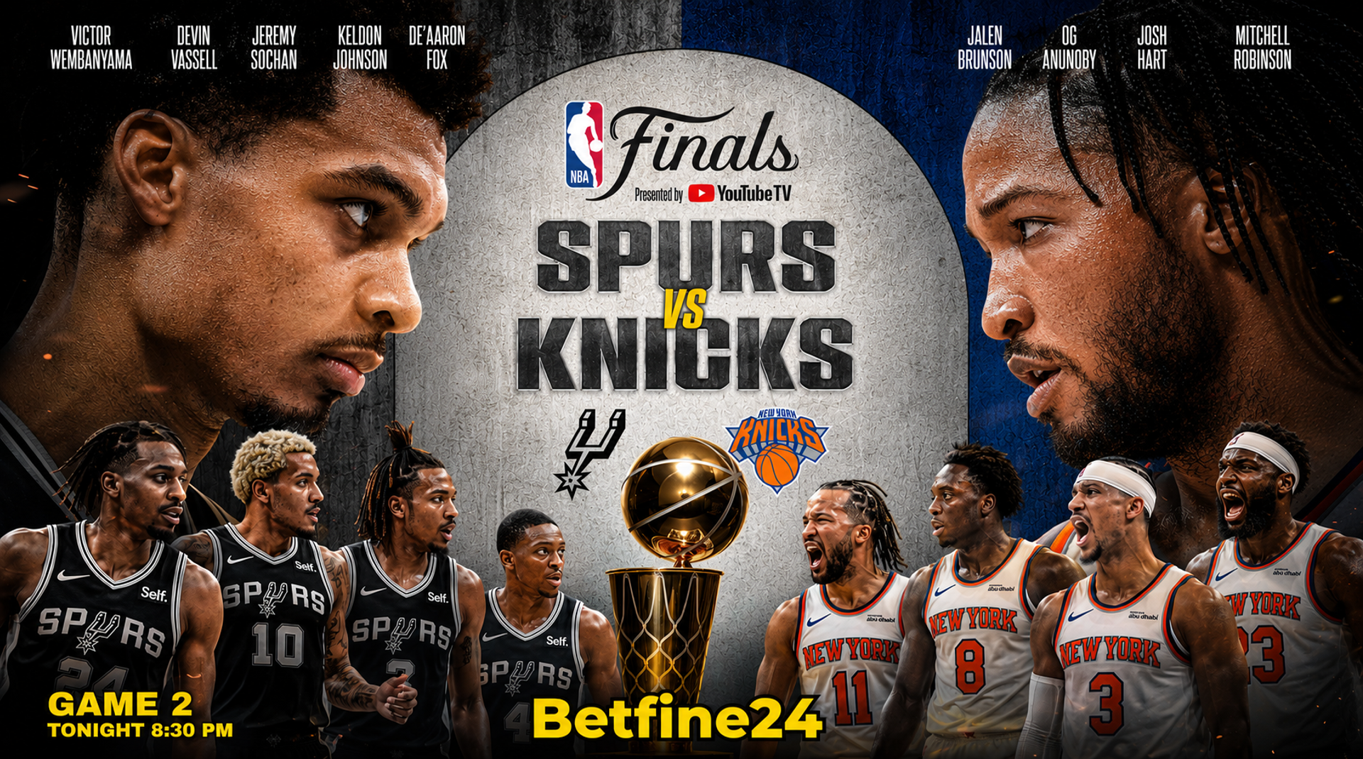Spurs vs Knicks Juego 2: Cuotas y Favorito de las Finales NBA - NBA