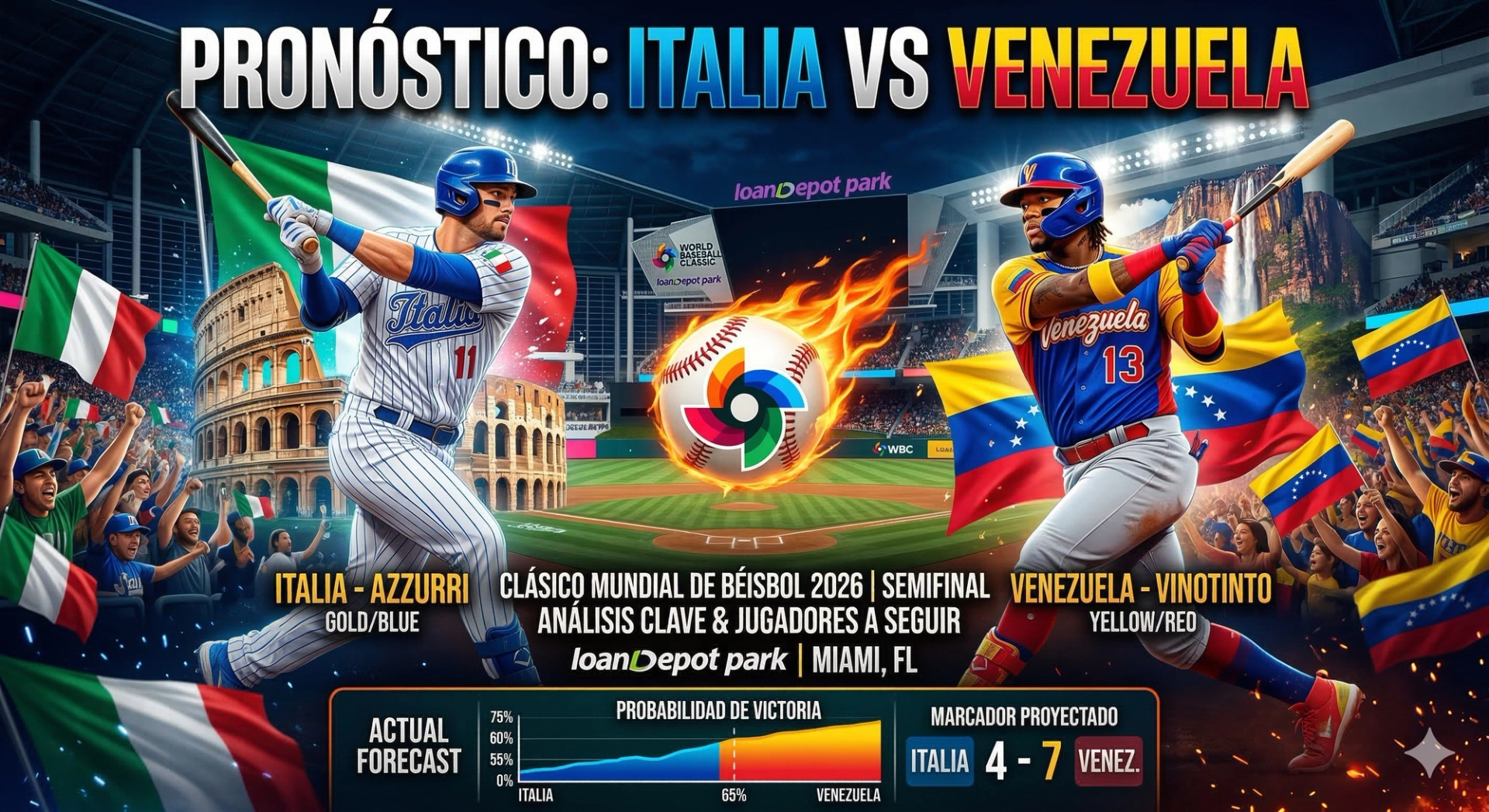 Italia Vs Venezuela: Veteranía Vs Poder en la semifinal - Clásico Mundial de Béisbol
