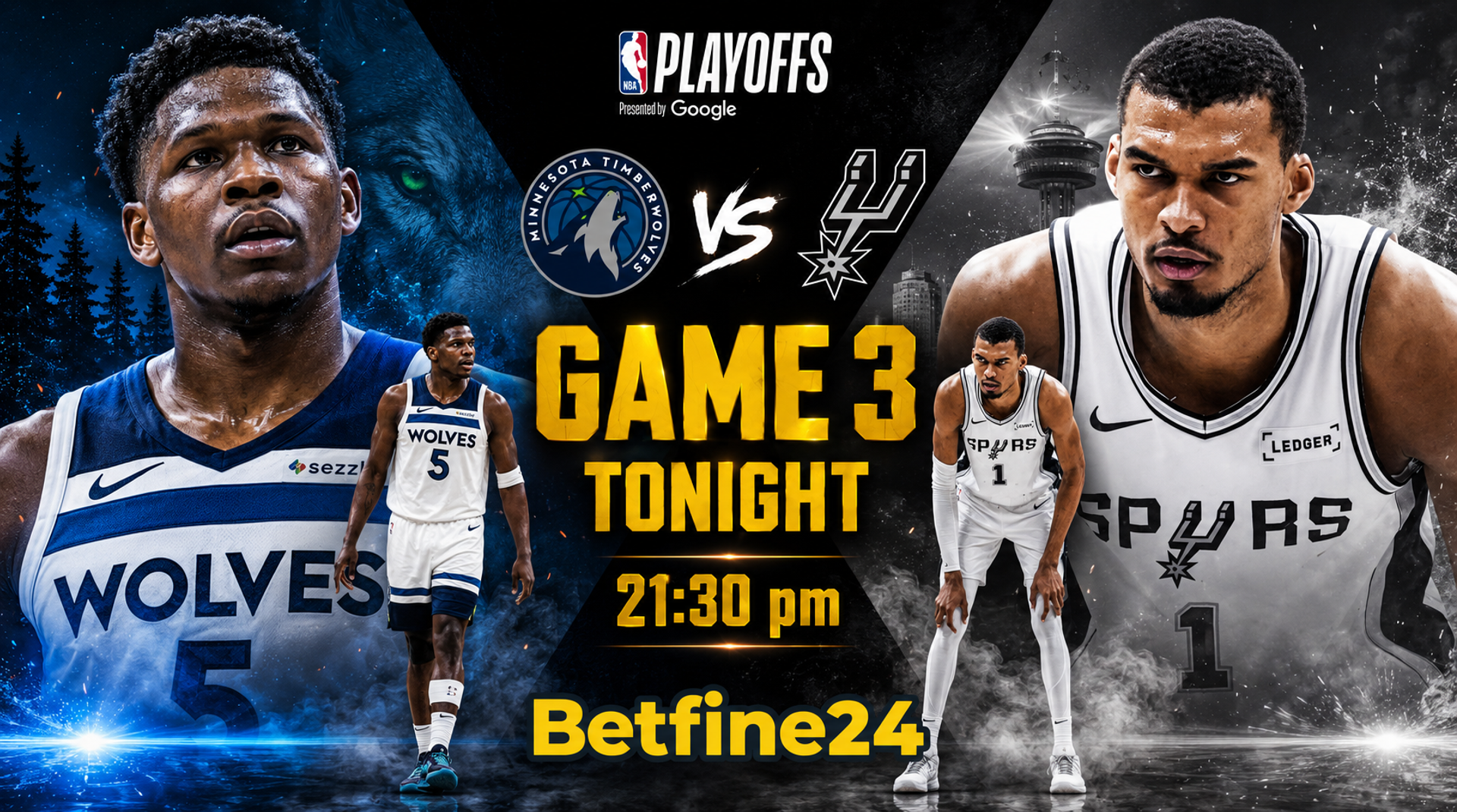 Pronóstico Timberwolves vs Spurs: Cuotas en Betfine24 y claves del Juego 3 de los Playoffs NBA - NBA