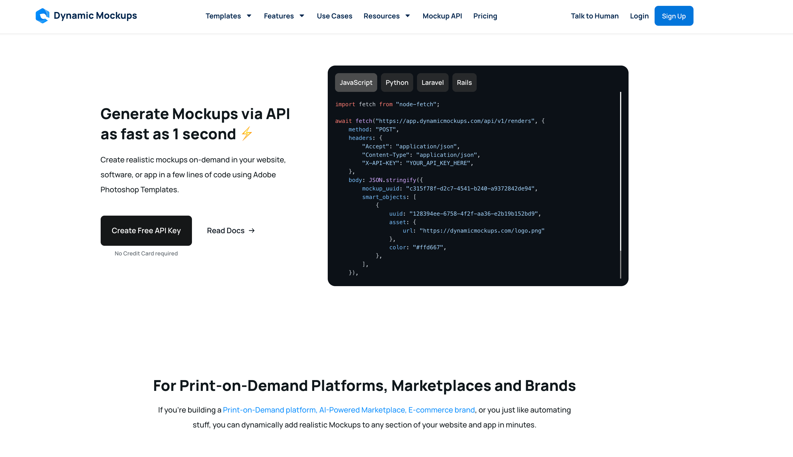 Generate Mockups via API as fast as 1 second