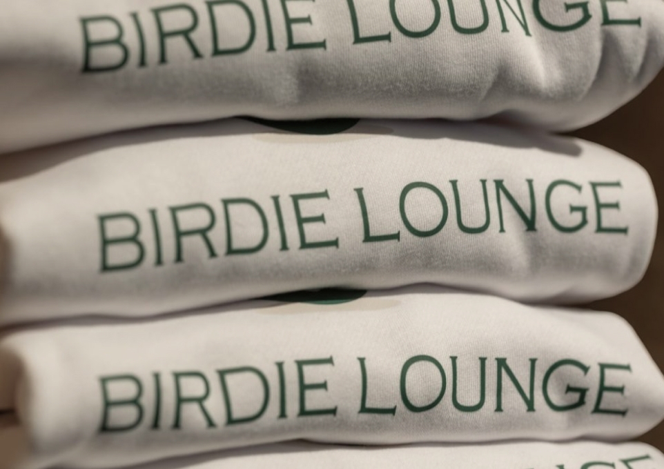 Birdie Lounge with some great merch